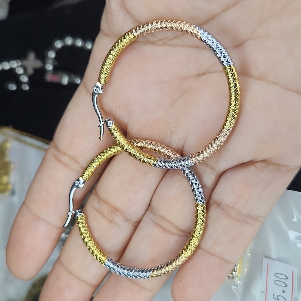 Stainless Steel 3 tone earrings